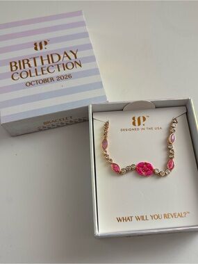 Bomb Party Oct26 Lucky Girl Era Bracelet BR91003 Pink Fire Opal Gold Plating